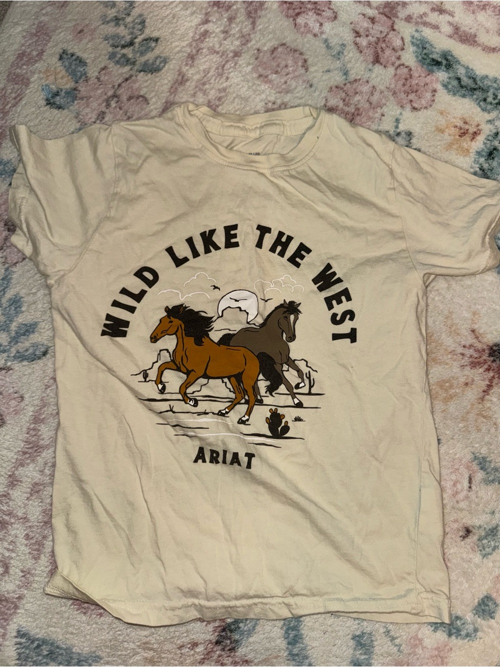 Ariat Kids "Wild Like The West" Cream Graphic Tee
